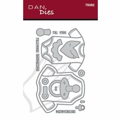 Die/sk�re stencil, Dan Dies 79382; Til-og-Fra baby body, oph�ng &amp; pynt