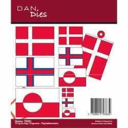 Die/sk�re stencil, Dan Dies 79383; Danske, Gr�nlandske og F�r�ske flag