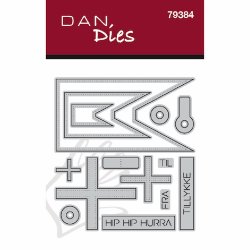 Die/sk�re stencil, Dan Dies 79384; Dannebrog som splitflag
