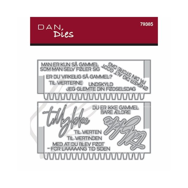 Die/sk�re stencil, Dan Dies 79385; Tilbeh�r til rund tromme �ske (79361) - nye sider &amp; tekster