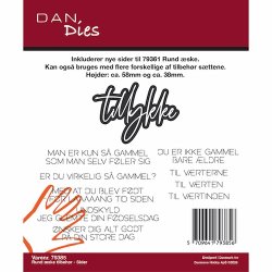 Die/sk�re stencil, Dan Dies 79385; Tilbeh�r til rund tromme �ske (79361) - nye sider &amp; tekster