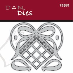 Die/sk�re stencil, Dan Dies 79389; Flethjerte m/sl�jfe til oph�ng eller pynt