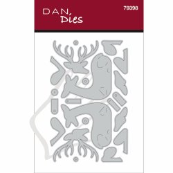Die/sk�re stencil, Dan Dies 79398; Liggende Hjort - til oph�ng eller kort