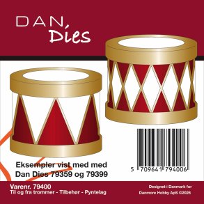 Dies/sk�re stencils, Til-og-Fra trommer - tilbeh�r - pyntelag, Dan Dies 79400