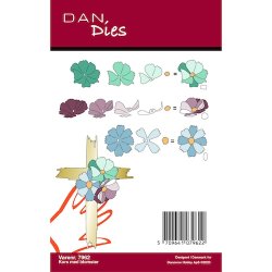 Die/skre stencil, Dan-Dies 7962; Kors &amp; blomster