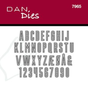 Die/sk�re stencil, Dan-Dies 7965; sm� bogstaver a-� & tal 0-9