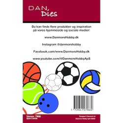 Die/skre stencil, Dan-Dies 7966; Sports bolde, volley, tennis, bowling, fodbold, hndbold, basket