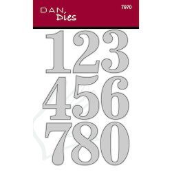 Die/skre stencil, Dan-Dies 7970; Store Tal 0-9