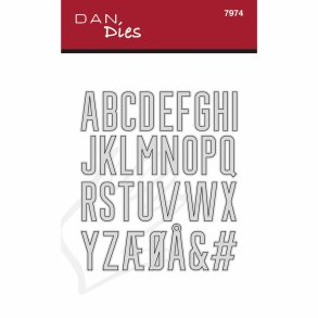 Die/sk�re stencil, Dan-Dies 7974; Dansk alfabet, store bogstaver