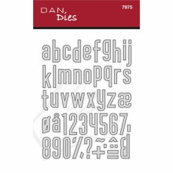 Die/skre stencil, Dan-Dies 7975; Dansk alfabet, sm bogstaver, tal &amp; tegn
