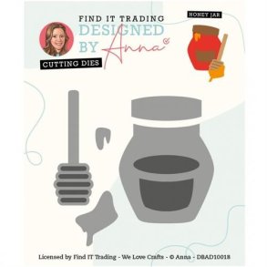 Die/skre stencil med honningkrukke, honning og ske