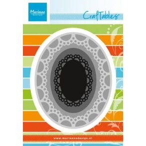 Die/skre stencil, pass-partout, oval, 4 dies