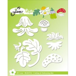 Dies/skre stencils, By Lene's BLD1524, blomster &amp; blade, kan bruges som tj til mus BLD1497