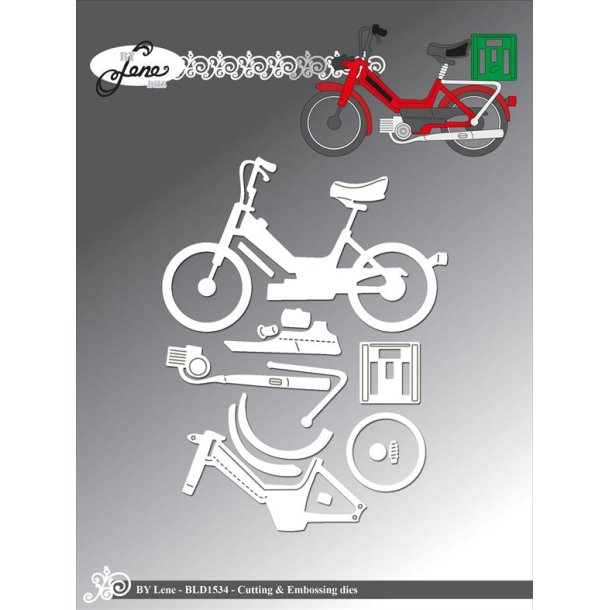 Dies/skre stencils, By Lene's BLD1534, knallert