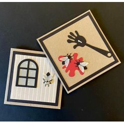 Dies/skre stencils, By Lene's BLD1548, insekter; bi, mariehne, flue, bille, grshoppe