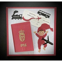 Dies/skre stencils, By Lene's BLD1561, transportmidler; tog, fly, bus, skib