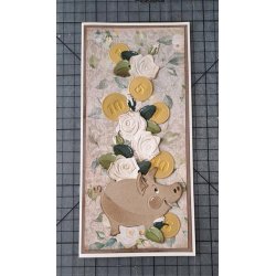 Dies/skre stencils, By Lene's BLD1560, sparegris og mnter