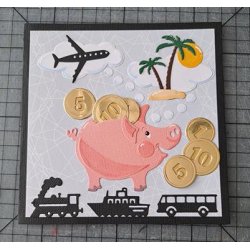 Dies/skre stencils, By Lene's BLD1561, transportmidler; tog, fly, bus, skib