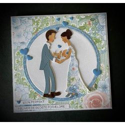 Dies/skre stencils, By Lene's BLD1572, Brudepar