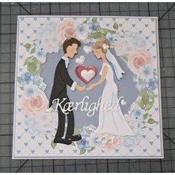 Dies/skre stencils, By Lene's BLD1572, Brudepar