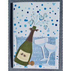 Dies/skre stencils, By Lene's BLD1573, Champagne flaske