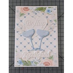 Dies/skre stencils, By Lene's BLD1574, Champagne glas