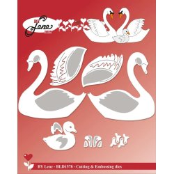 Dies/skre stencils, By Lene's BLD1578, Svaner &amp; svaneunge