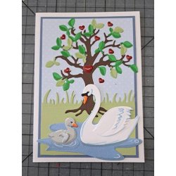 Dies/skre stencils, By Lene's BLD1578, Svaner &amp; svaneunge