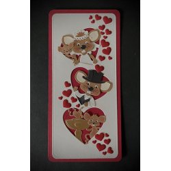 Dies/skre stencils, By Lene's BLD1580, Hjerter i slim-format