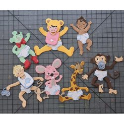 Dies/skre stencils, By Lene's BLD1581, baby tilbehr