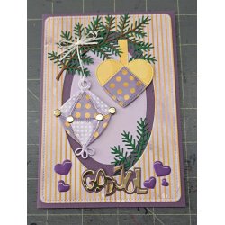 Dies/skre stencils, By Lene's BLD1589, Jule-pynt i patchworkstil#1