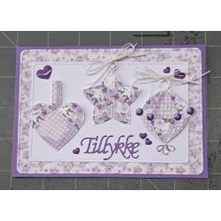 Dies/skre stencils, By Lene's BLD1590, Jule-pynt i patchworkstil#2