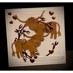 Enamel Hjerter, selvklbende, hjerteformede, BLA013, KOBBER, 2 strrelser