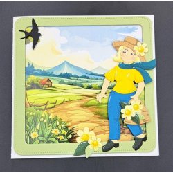 Dies/skre stencils, By Lene's BLD1635, Sd smilende kvinde