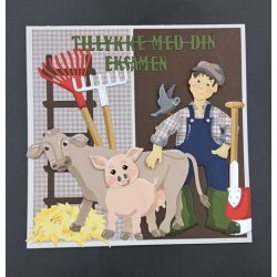 Dies/skre stencils, By Lene's BLD1636, Landmand/Mand i overalls