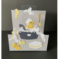 Dies/skre stencils, By Lene's BLD1666, Bade nder, gumminder