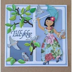 Dies/skre stencils, By Lene's BLD1677, Sm sde fugle