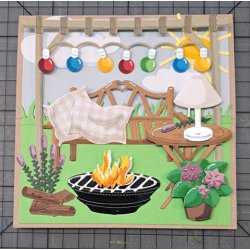 Dies/skre stencils, By Lene's BLD1683, Puder &amp; lampe