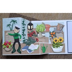 Dies/skre stencils, By Lene's BLD1685, Tilbehr til haven#2, trkasser, krukker, lavendler