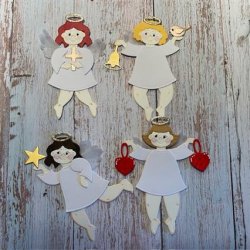 Dies/skre stencils, By Lene's BLD1689 - Sknne englebasser