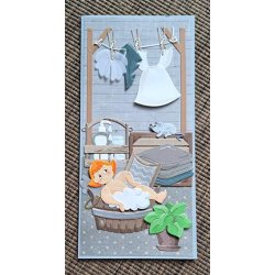 Dies/skre stencils, By Lene's BLD1692 - Gammeldags vask; vaskebalje, vaskebrt, sbe &amp; sbeskum