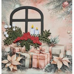 Dies/skre stencils, By Lene's BLD1707 - Tunnel-baggrunde, Staldvindue &amp; Stearinlys