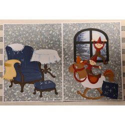 Dies/skre stencils, By Lene's BLD1716, bord, dug, blomster og kaffekop