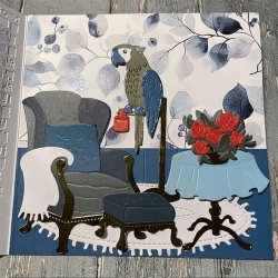 Dies/skre stencils, By Lene's BLD1718, Papegje