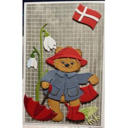 Dies/skre stencils, By Lene's BLD1728, Tilbehr til Panda BLD1727, Regntj, spand, paraply