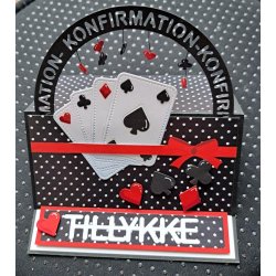 Dies/skre stencils, By Lene's BLD1732, Spillekort