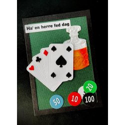 Dies/skre stencils, By Lene's BLD1732, Spillekort