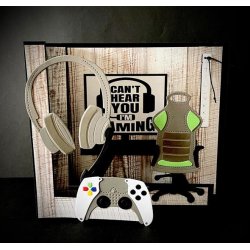 Dies/skre stencils, By Lene's BLD1735, Gamer stol