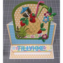 Dies/skre stencils, By Lene's BLD1743, Ananas m/drinks  tilbehr