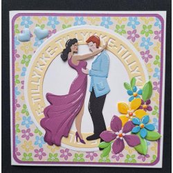 Dies/skre stencils, By Lene's BLD1748, Bryllup ramme